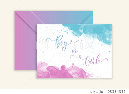 Gender Reveal Calligraphy Banner Boy Or Girl....のイラスト素材 [93334355] - PIXTA