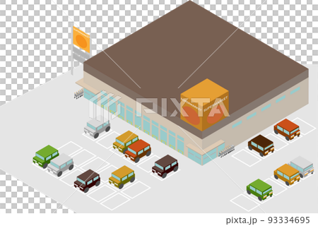 Isometric supermarket building - Stock Illustration [93334695] - PIXTA