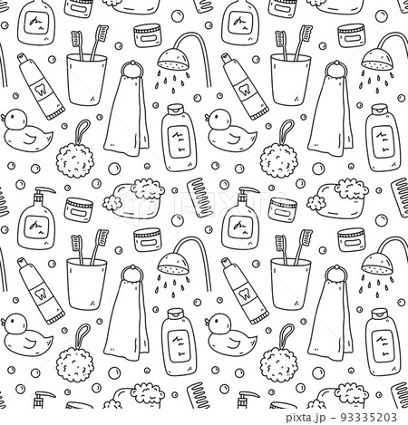 Seamless pattern with bath accessories Seamless pattern with bath accessories 93335203