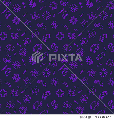 Bacterium vector creative seamless pattern in outline style Bacterium vector creative seamless pattern in outline style 93336327