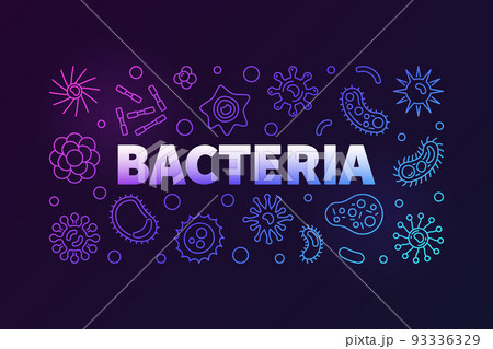 Bacteria vector colorful linear banner. Concept illustration Bacteria vector colorful linear banner. Concept illustration 93336329