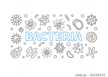 Bacteria vector microbiology horizontal outline illustration 93336335