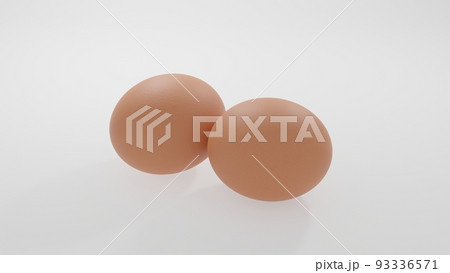2個の赤い生卵、3DCG 93336571