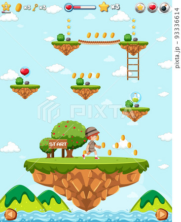 Platform game background template 93336614