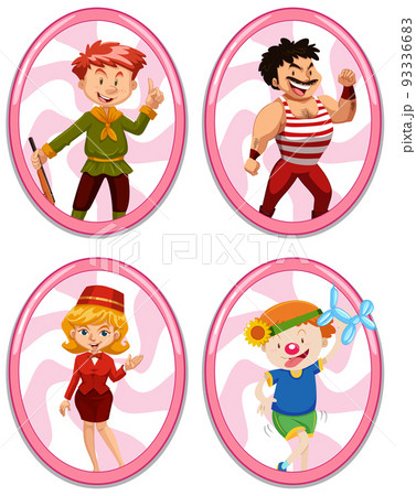 Set of different cartoon characters 93336683