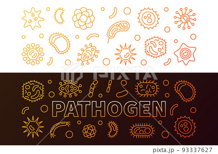 Pathogen bright colored banners. Vector linear illustration 93337627