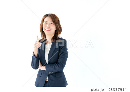 ビジネス　指差す女性 93337914