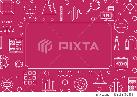 STEM learning horizontal frame. Vector science illustration 93338083