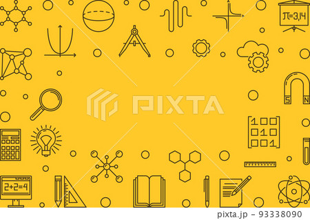 Science, technology, engineering and math yellow frame 93338090