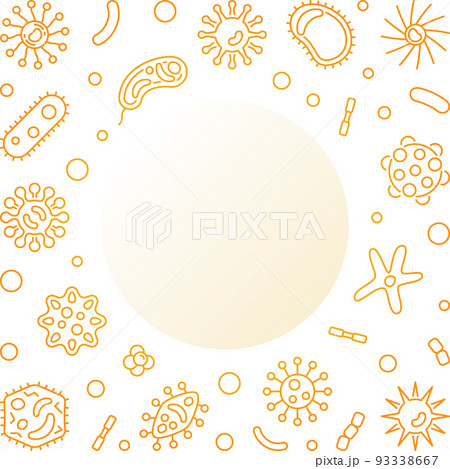 Human microbiota square golden frame. Vector line illustration 93338667