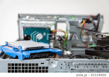 Closed-up view of SSD hard disk drives Closed-up view of SSD hard disk drives 93338900