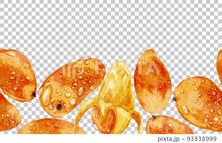 Hand drawn watercolor style pattern of juicy mango 93338999