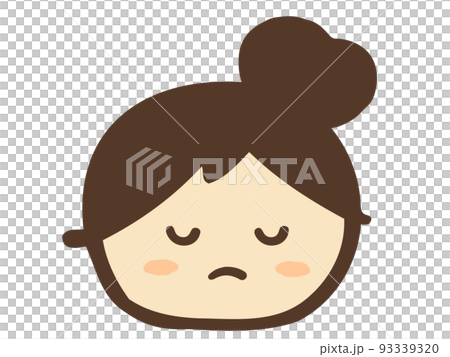 Cute child's frowning face set / hand-drawn person illustration material 93339320