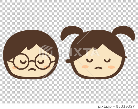 Cute child's frowning face set / hand-drawn person illustration material Cute child's frowning face set / hand-drawn person illustration material 93339357