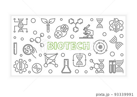Vector Biotech concept outline illustration or banner Vector Biotech concept outline illustration or banner 93339991