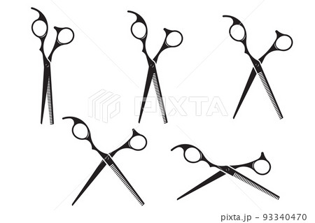 Hairdress barber scissors, professional salon tools. Hairdressing design element. 93340470