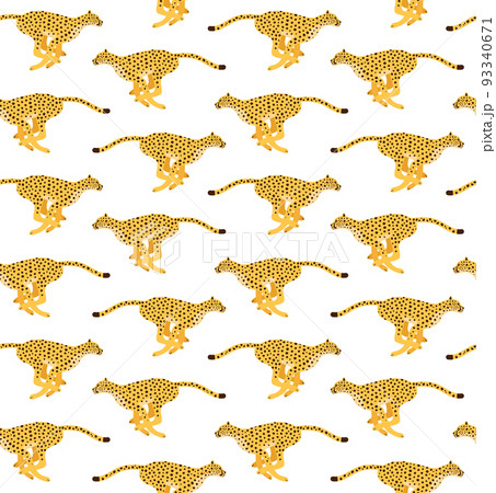 Vector seamless pattern of running cheetah Vector seamless pattern of running cheetah 93340671