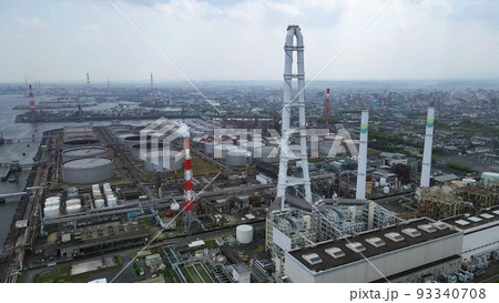 火力発電所　空撮 93340708