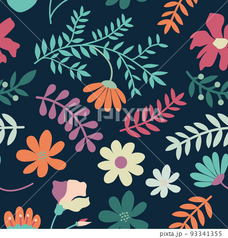 Flowers and twigs seamless pattern Flowers and twigs seamless pattern 93341355