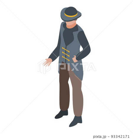 Pirate captain icon, isometric style 93342171