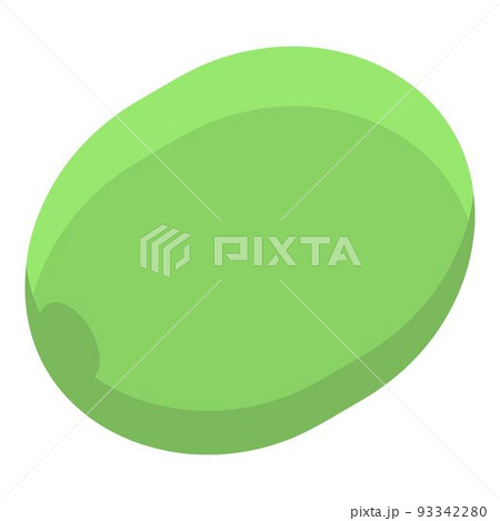 Whole green olive icon, isometric style 93342280