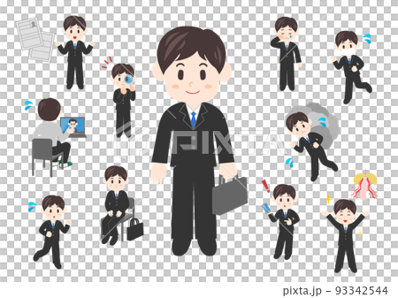 会社員 就活イメージ イラスト 男性全身 93342544