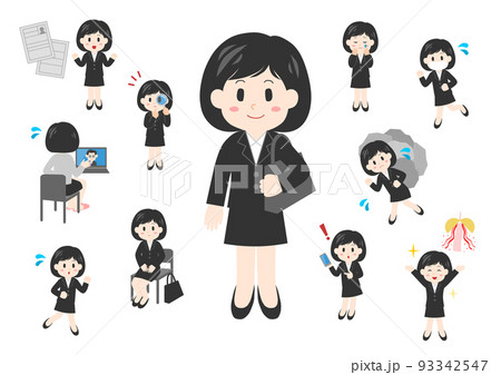 会社員 就活イメージ イラスト 女性全身  93342547