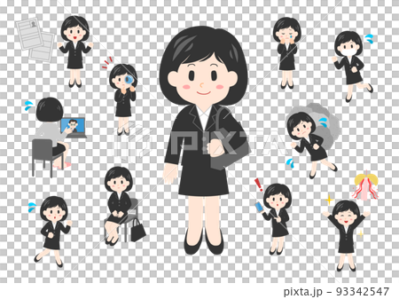会社員 就活イメージ イラスト 女性全身  93342547