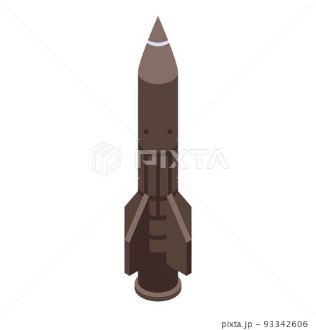 Bomb missile icon, isometric style 93342606