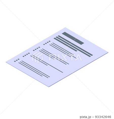 Paper exam test icon, isometric style Paper exam test icon, isometric style 93342646