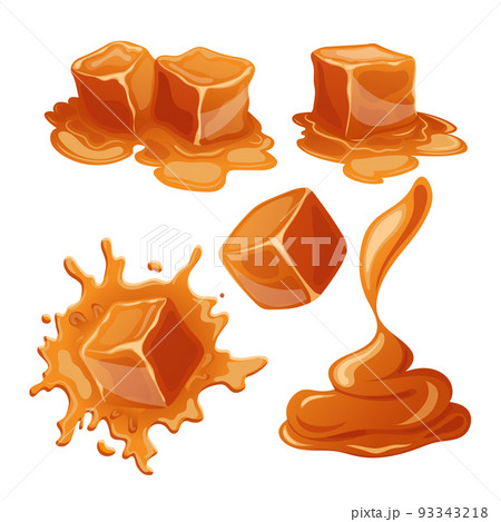 caramel candy set cartoon vector illustration 93343218