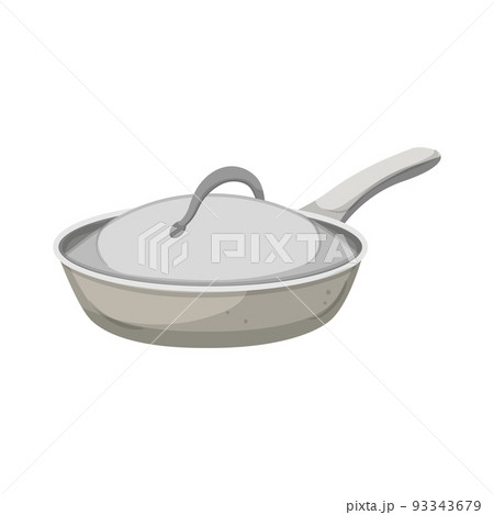 food frying pan kitchen cartoon vector illustration 93343679