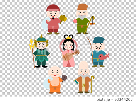 七福神 イラスト アイコン 七福神 イラスト アイコン 93344203