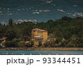 Adriatic sea, Slovenia, coastline with pine trees and sea 93344451
