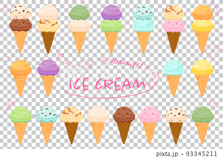 アイスクリームの素材セット(ベクター) 93345211