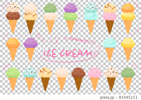 アイスクリームの素材セット(ベクター) 93345211