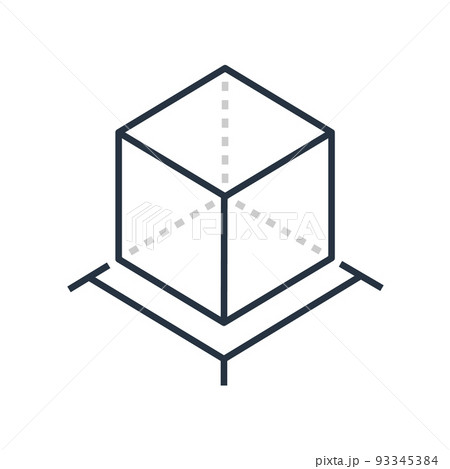 AR reality symbol vector icon. Virtual augmented reality cube screen 3d logo 93345384