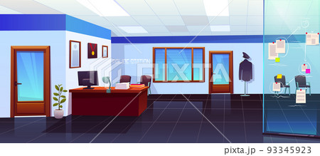 Police station room interior with evidence board Police station room interior with evidence board 93345923