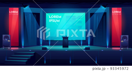 Conference hall, stage for presentation, scene Conference hall, stage for presentation, scene 93345972