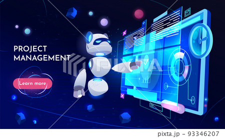 Project management landing page digital technology 93346207