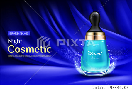 Night cosmetics beauty cream bottle with droplet ad Night cosmetics beauty cream bottle with droplet ad 93346208