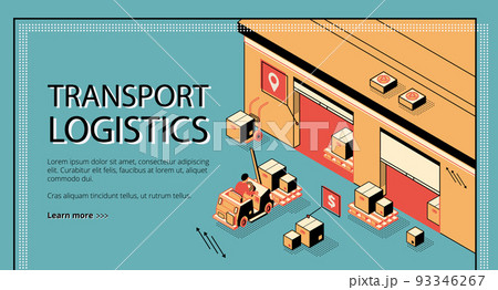Business delivery logistics company vector website 93346267