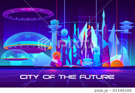 Future metropolis architecture vector banner 93346306