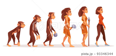 Human evolution from monkey to modern sexy woman 93346344
