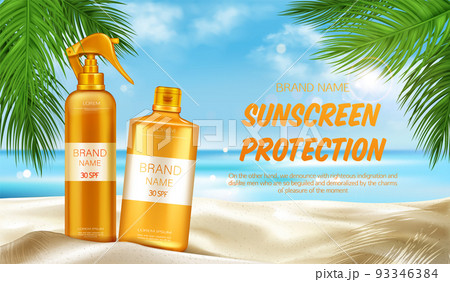 Sunscreen protection uv cosmetic banner, summer 93346384