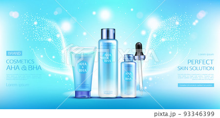 Acid cosmetics, aha, bha, fruit peeling bottles ad Acid cosmetics, aha, bha, fruit peeling bottles ad 93346399