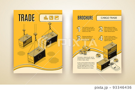 Global trading company isometric vector brochure 93346436