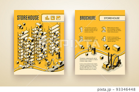 Factory robotized storehouse vector brochure 93346448