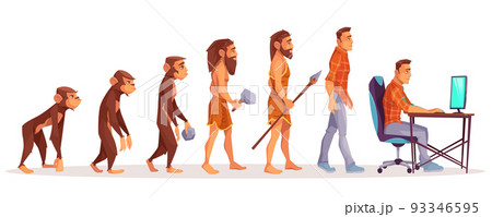Human evolution from ape to man computer user 93346595