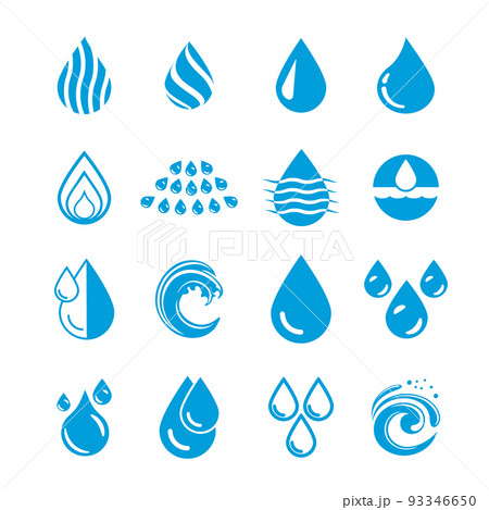 Vector set of water drop icons 93346650